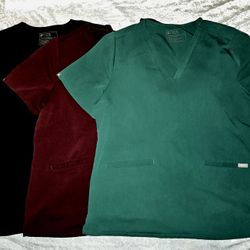 3 Figs Casma 3 Pocket Tops Black, Burgundy, Hunter Green Size XXlarge