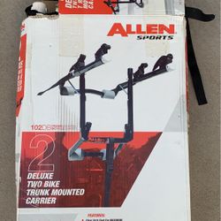 Allen Sports Deluxe 2-Bike Trunk Mount Rack, Model 102DB, Black/ Silver, 23 x 15 x 4 inches