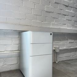 White 3-drawer filing Cabinet Mobile File Cabinet With Wheels