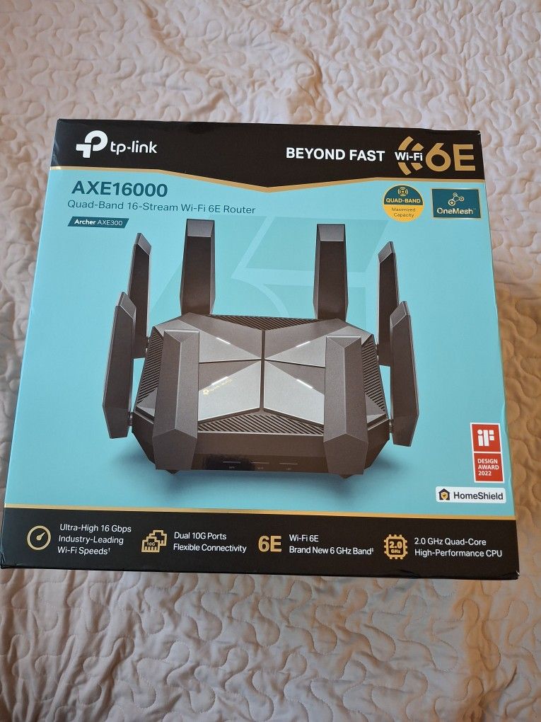 TP-link AXE16000 4-band New in open box, bought two of these but only needed one 