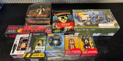 Disney pins, action figures, and Funko Pop