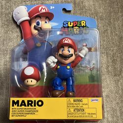 Super Mario figure with mushroom