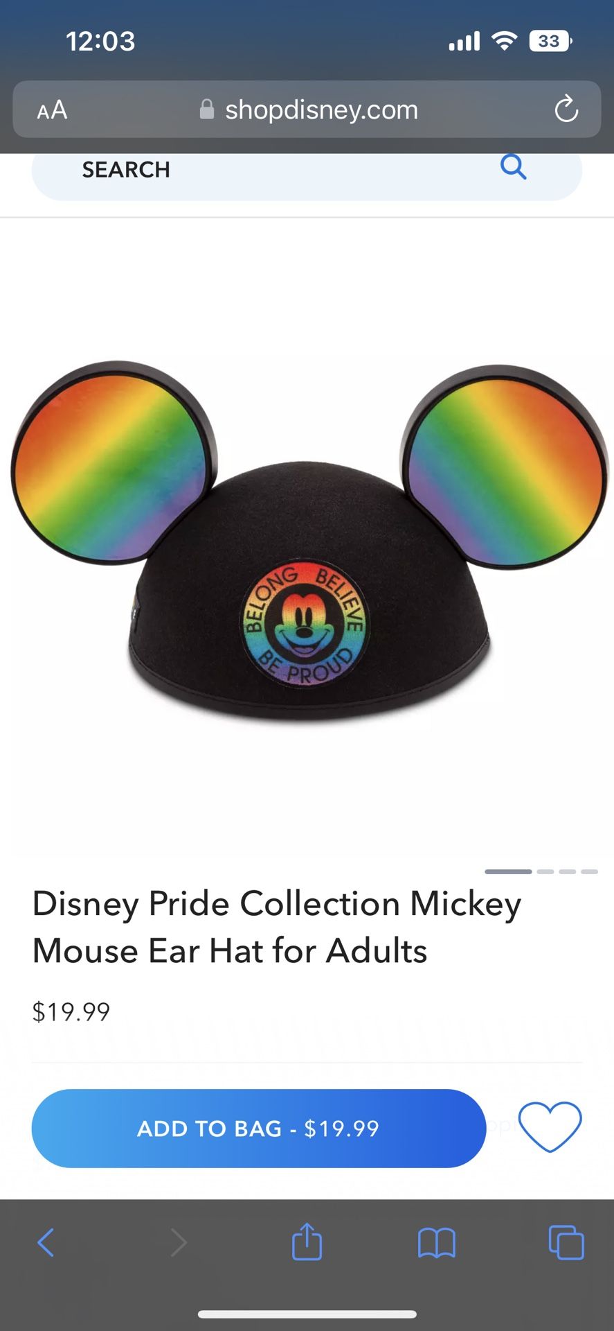 Rainbow Mickey Mouse Ears 