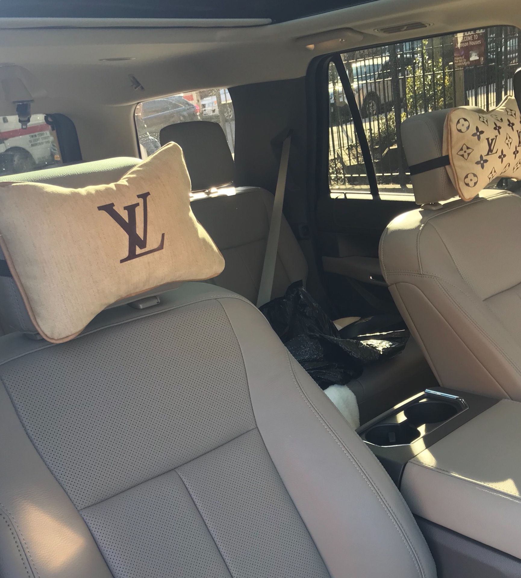Lv Brown Car Headrest Pillow