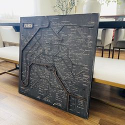 metal Industrial Wall Art Of Paris Map 