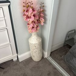 Vase With Flowers Pink