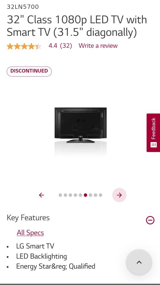 LG 32 In. Tv