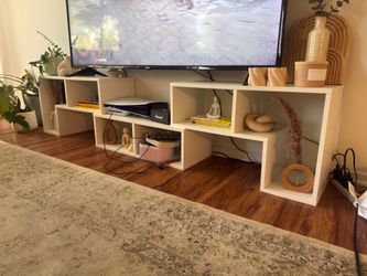White Modular TV Stand Shelving Unit