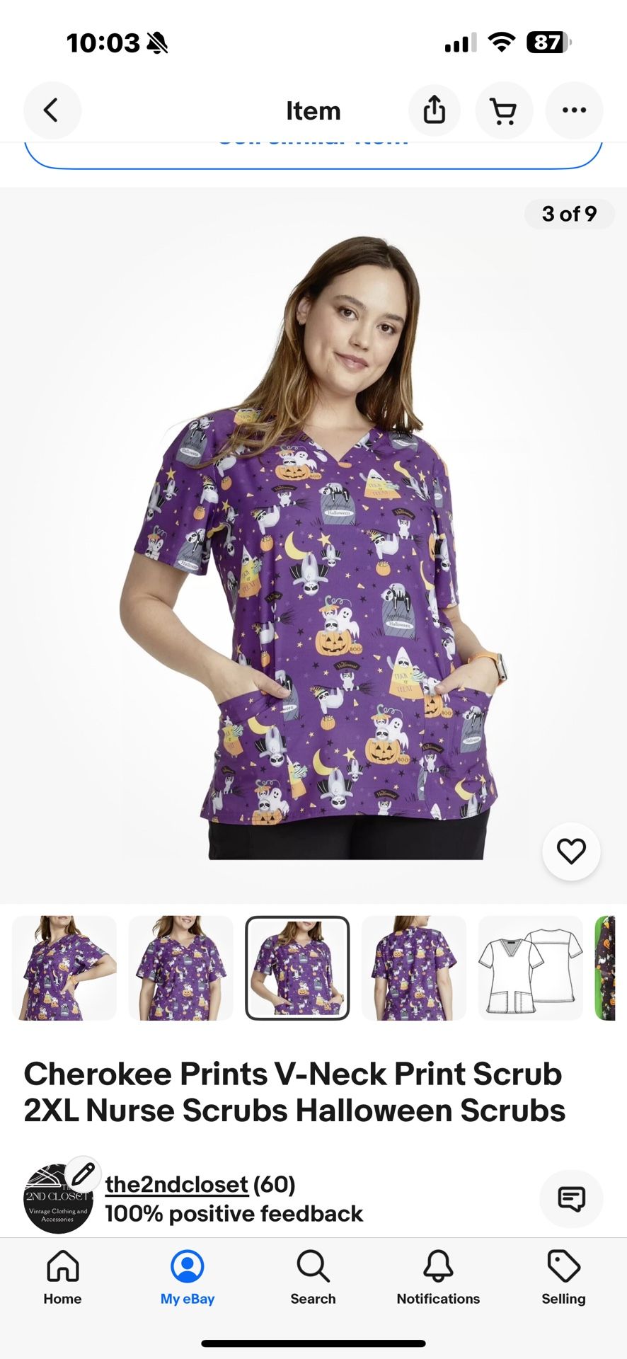 Halloween Scrubs Top 2XL