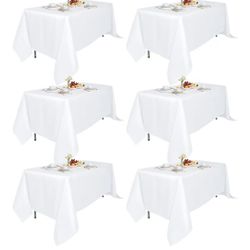 6 Pack 70x120-Inch Rect White Tablecloths