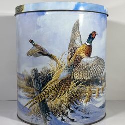 Golden Harvest Products Linda Picken Winter Pheasant Can Canister Large 11.5”