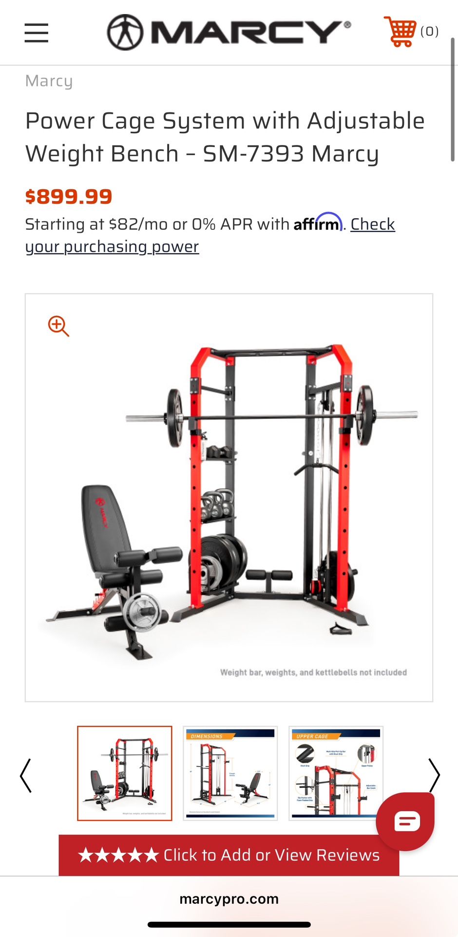 Power Cage System with Adjustable Weight Bench – SM 7393 Marcy