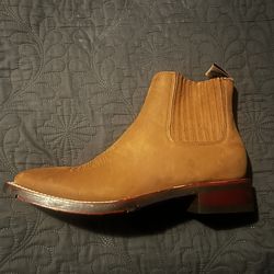 Botines Charros de piel punta cuadrada marca Wild West boots