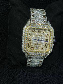 Cartier Santos Automatic Iced Out Watch