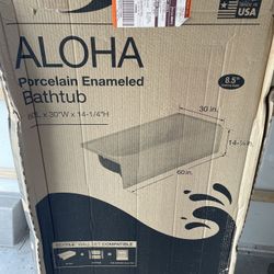 Bootz Industries Aloha 60 in. x 30 in. Alcove Soaking Bathtub with Right Drain in White 