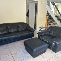 Black Italian Leather Couches