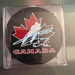 Jack Quinn Signed Canada Hockey Puck 