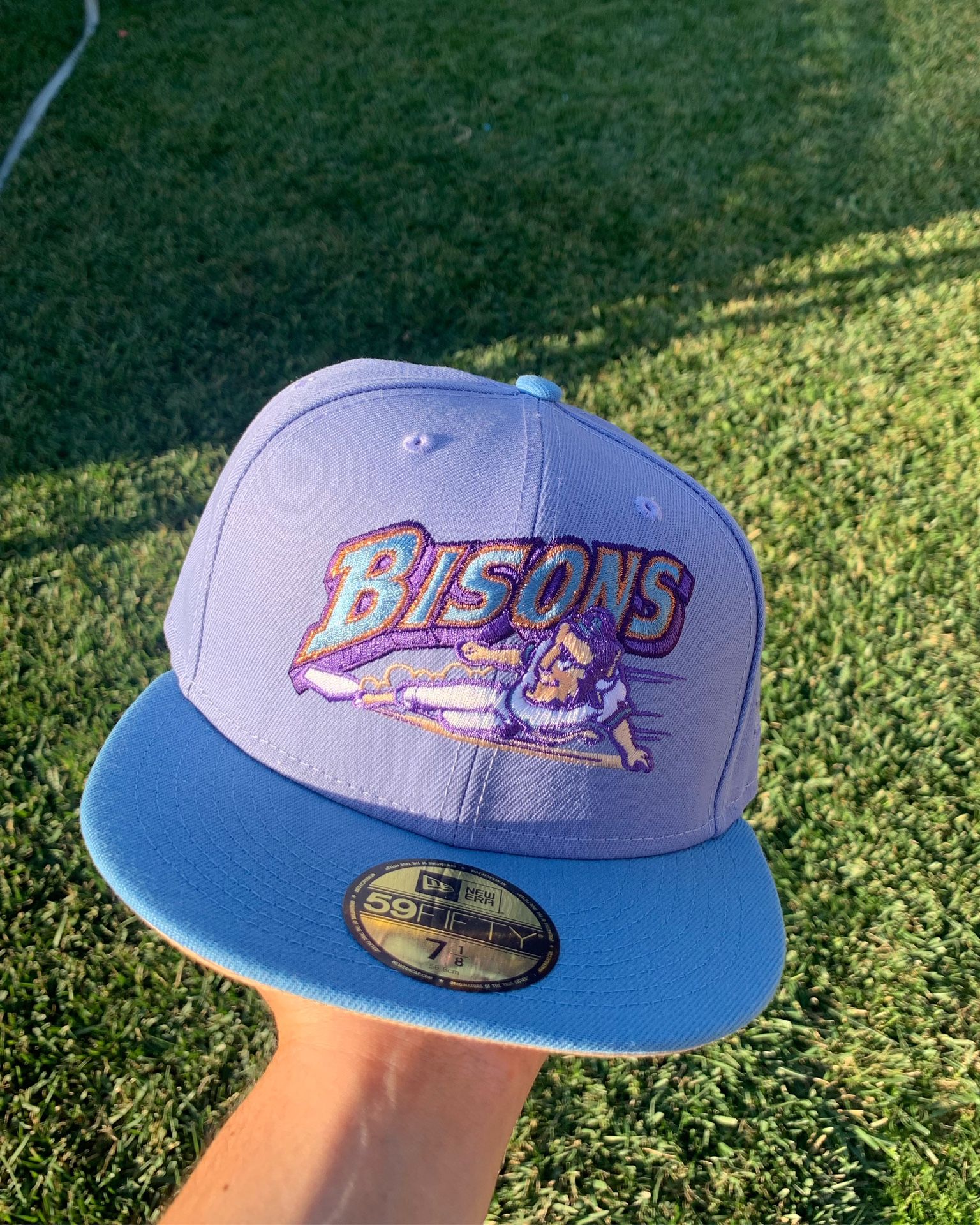 Buffalo Bisons Copper Lavender Prime Two Tone Edition 59Fifty Fitted Hat Size 7 1/8