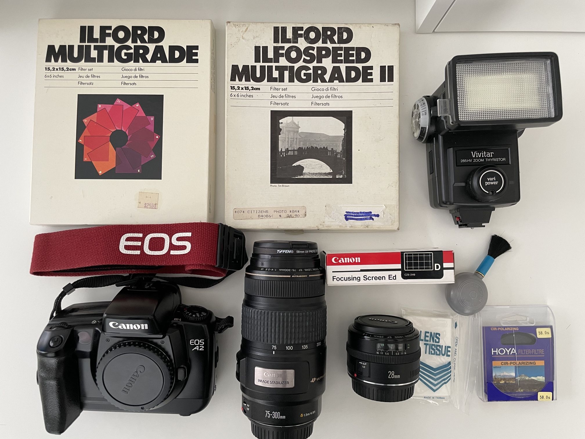Canon EOS A2 SLR Camera with Lenses and Accessories
