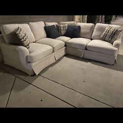 sectional Couch Excellent Condition Color Is Wiped Off No Stains Rips Burns Pet Free.