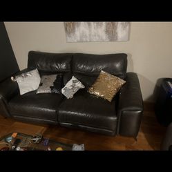 Grey Leather Electric Couch