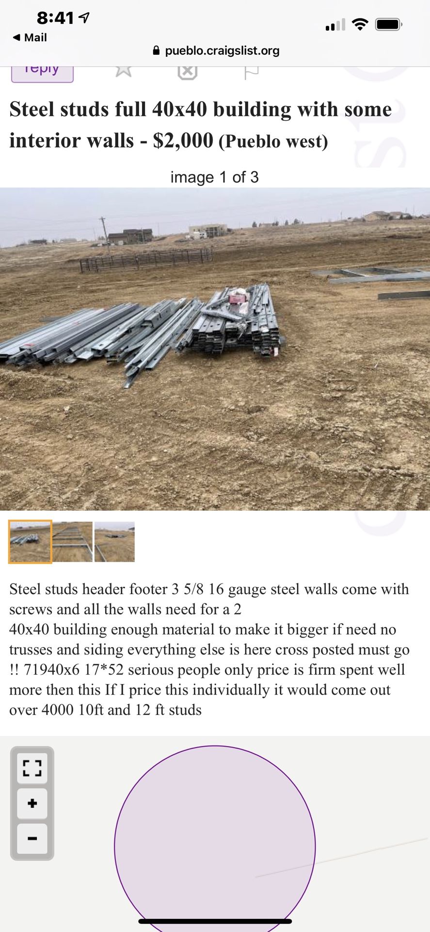 40x40 Plus Extra Walls Steel Studs 5 3/8 16 Gauge With 10 And 12 Ft Walls With All Screws U Need
