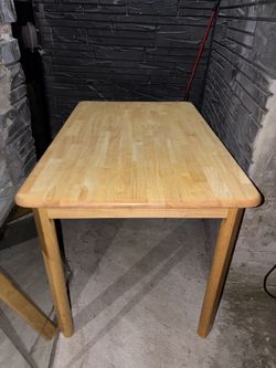Solid Wood Butcher Block Style Dining Table / Kitchen Table - Rounded Corners