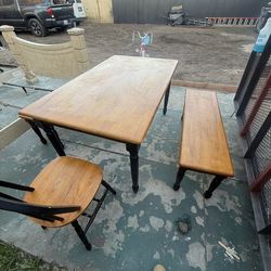 Dining Table Set – Solid Wood – 4 Pieces