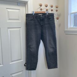 Levi s Wedgie Classic High Waist Straight Legged Denim Jeans Black 