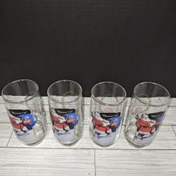 Coca-Cola Santa Claus Christmas Holiday Vintage Collectible Glasses Set Of 4