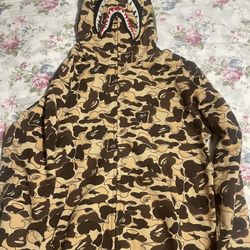 Brown Bape Hoodie Large New