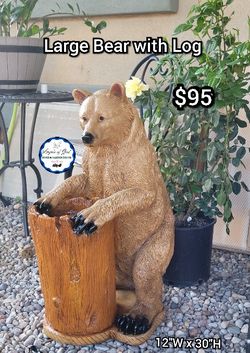 Large Bear With Log 