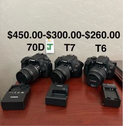 Canon cameras $450-$300-$260
