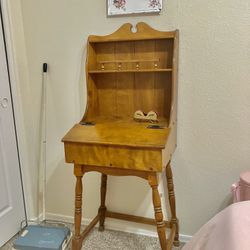 Mid Century Vintage Antique Desk Hutch Cabinet 