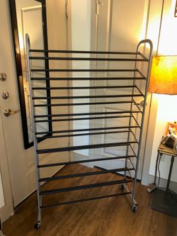 Whitmor 10-Tier Rolling Shoe Rack