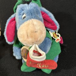 Vintage Eeyore Christmas Elf Mouseketoys Plush Disney