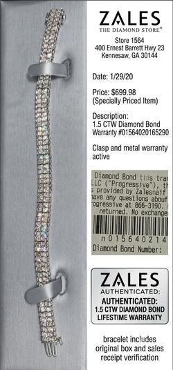 Zales Silver Diamond Tennis Bracelet
