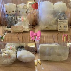 Brand New Sealed Sanrio Hello Kitty & Dear Daniel Super Rare Bride & Groom Attached To Pillow