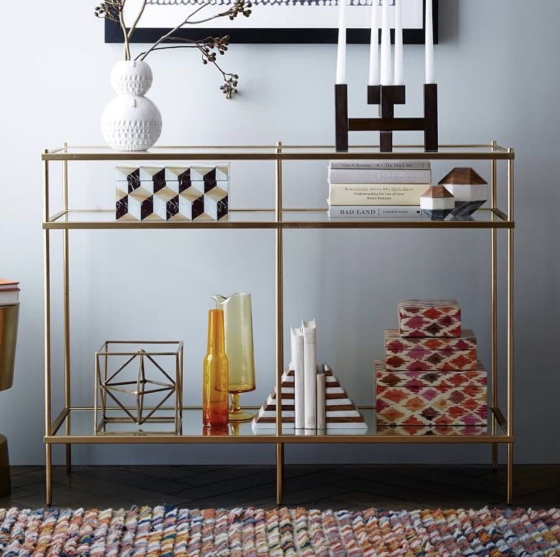 West Elm Brass Terrace Console Table