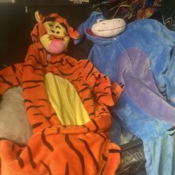 Eeyore & Tigger Disney Hooded Fleece costume/pajama Onsies adult L