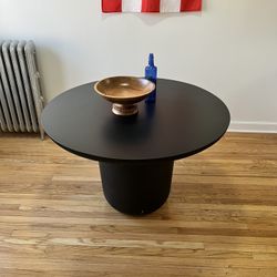 CB2: Lola 45” Round Black Concrete Dinning Table 