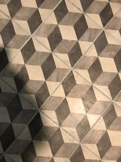 Square Black and Gray Optical Illusion Geometric Tile