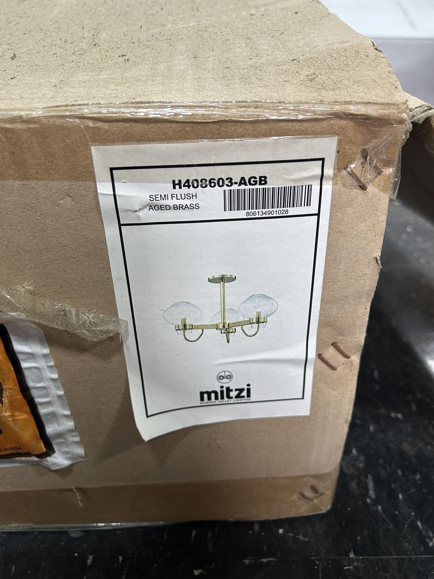 Mitzi Brass Semi Flush Light