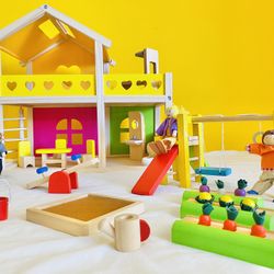 🏠 🌈 HUGE Doll House Set PEOPLE + FURNITURE 🪑 