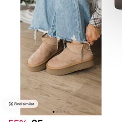 Brown platform boots
