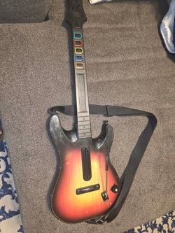 Xbox 360 Guitar Hero World Tour Sunburst Wireless Guitar Controller w/ Strap RedOctane