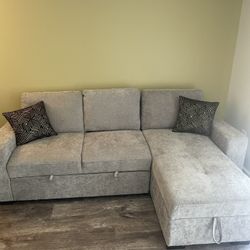 Grey Sectional Pull Out Couch 