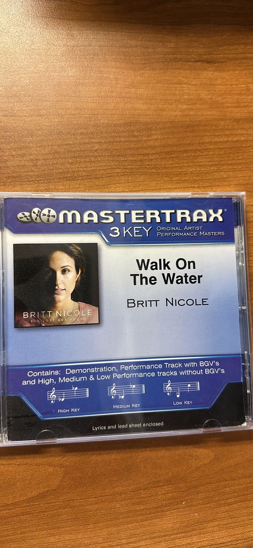 Britt Nicole Walk on The Water 3 Key Soundtrack CD + Lyrics and Lead Sheet