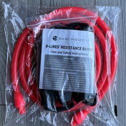 NEW-Beachbody B-Lines Red Resistance Band And Handles
