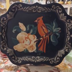 Pretty  Vintage Cardinal Tray  No Shipping 